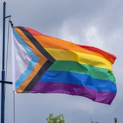 Progress pride flag waving